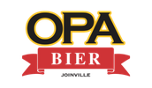 Logotipo da cervejaria Opa Bier de Joinville, parceira da Emkorp no setor de hospitalidade e entretenimento.